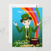 聖パ祝トリックの日の少年の誕生日 ポストカード (正面/裏面)