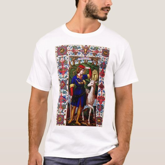 聖ヒューバート・オブ・リエージュと牡鹿 Tシャツ (正面)