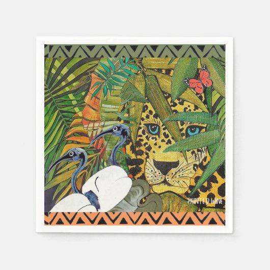 聖ヒョウ スタンダードカクテルナプキン (正面)