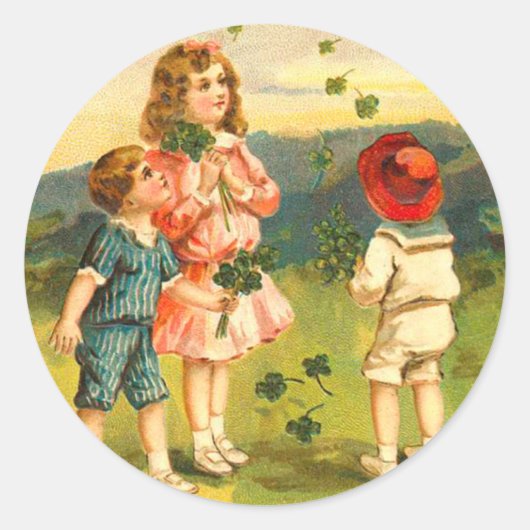 聖ビクトリアンパトリックの日ステッカー ラウンドシール (正面)