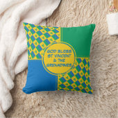 聖ビンセント国旗の愛国心を祝福 クッション (ブランケット)