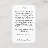 聖ファビオラの聖絵札 名刺 (裏面)