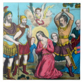 聖フィロメナの首が切られている タイル (正面)