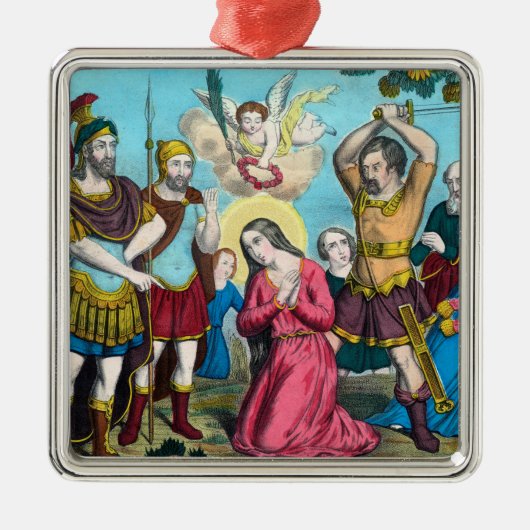 聖フィロメナの首が切られている メタルオーナメント (正面)