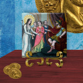 聖フィロメナはディオクレティウス帝の前で裁かれる タイル