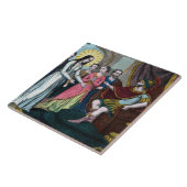 聖フィロメナはディオクレティウス帝の前で裁かれる タイル (側面)