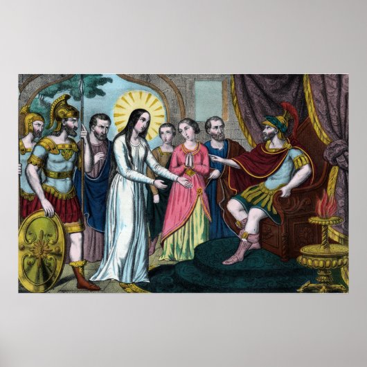 聖フィロメナはディオクレティウス帝の前で裁かれる ポスター (正面)