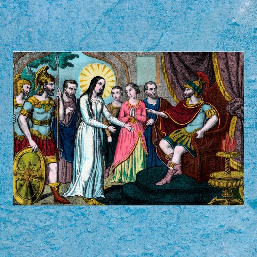 聖フィロメナはディオクレティウス帝の前で裁かれる ポスター