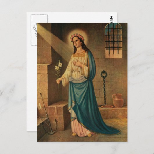 聖フィロメ疑問に思ナ労働者の饗宴の日8月10日 ポストカード (正面/裏面)