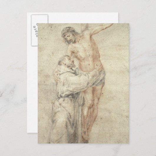 聖フランシスが世界を排斥し、抱き込む ポストカード (正面/裏面)