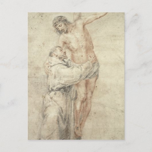 聖フランシスが世界を排斥し、抱き込む ポストカード (正面)