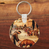 聖フランシスとオオカミ キーホルダー (正面)