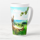 聖フランシスと説教壇の説教者が鳥を取り除く カフェラテマグ (右アングル)