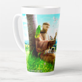 聖フランシスと説教壇の説教者が鳥を取り除く カフェラテマグ