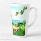 聖フランシスと説教壇の説教者が鳥を取り除く カフェラテマグ (右)