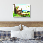 聖フランシスと説教壇の説教者が鳥を取り除く キャンバスプリント (インサイチュ (寝室))