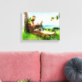 聖フランシスと説教壇の説教者が鳥を取り除く キャンバスプリント (インサイチュ (リビング))