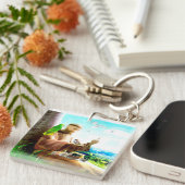 聖フランシスと説教壇の説教者が鳥を取り除く キーホルダー (正面右)