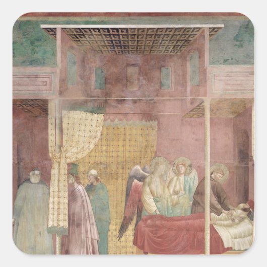 聖フランシスはレリダから負傷した男を治療する スクエアシール (正面)