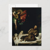 聖フランシスは天使のミュージシャンに慰められた ポストカード (正面/裏面)