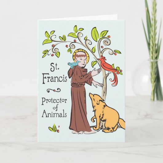 聖フランシスコ 動物の守護カード 犬用 カード (正面)