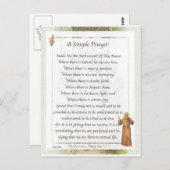 聖フランシスシンプル祈りの言葉平和 ポストカード (正面/裏面)