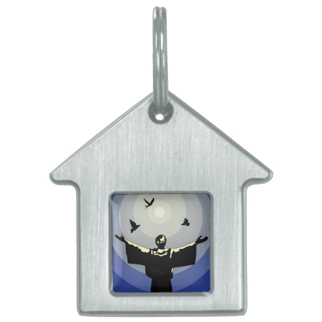 聖フランシス動物犬ネコ猫ペットプロテクター ペットネームタグ (正面)