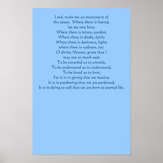 聖フランシス祈りの言葉ポスター ポスター (正面)