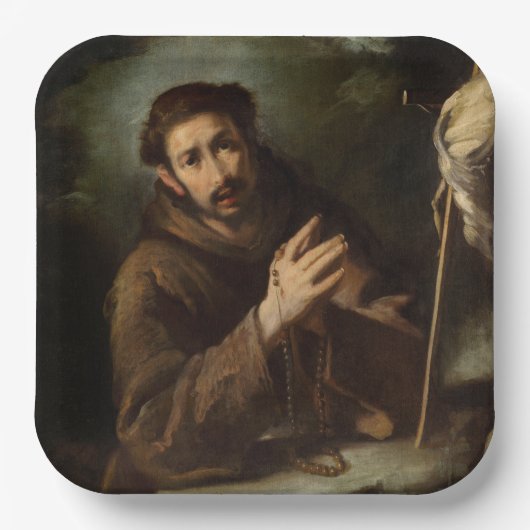 聖フランシス祈りの言葉(キリスト教信仰) ペーパープレート (正面)