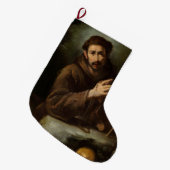聖フランシス祈りの言葉(キリスト教信仰) ラージクリスマスストッキング (正面 (吊り時))