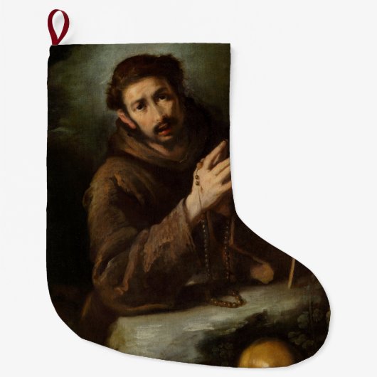 聖フランシス祈りの言葉(キリスト教信仰) ラージクリスマスストッキング (正面)