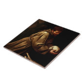 聖フランシス祈りの言葉（クリスチャン） （カラヴァッジョ） タイル (側面)