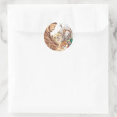 聖フランシス&アニマルズ、帽子、ピン、キーチェーン、ペットラベル ラウンドシール (バッグ)