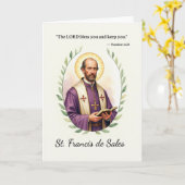 聖フランシス・デ・セールス神々聖なる書物、 経典との平和 カード (黄色い花)