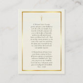 聖フランシス・ローマカトリック祈りの言葉カード プレイスカード (裏面)