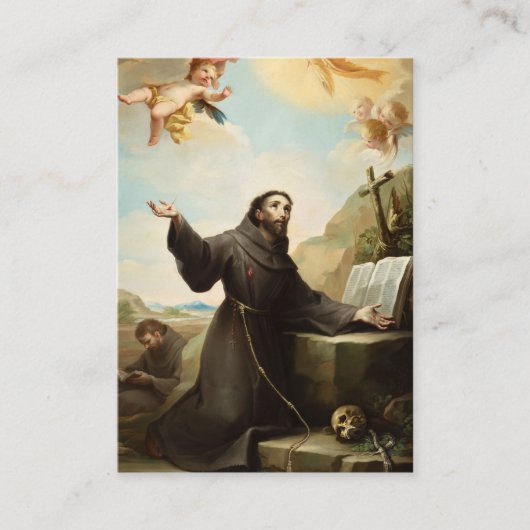 聖フランシス・ローマカトリック祈りの言葉カード プレイスカード (正面)