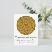 聖フランチェスコ・アッシジの愛と信仰についての名言 ポストカード (スタンド正面)