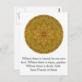 聖フランチェスコ・アッシジの愛と信仰についての名言 ポストカード (正面/裏面)