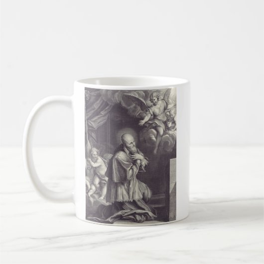 聖フランチェスコ・デ・サール 黒と白の芸術 コーヒーマグカップ (左)