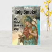 聖フロリアンとバケツ（煙； M 019） カード (黄色い花)