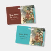 聖フロリアンとバケツ(煙; M 019) バッジ (正面&裏面)