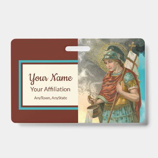 聖フロリアンとバケツ（煙； M 019） バッジ (正面)