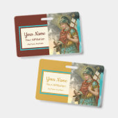 聖フロリアンとバケツ（煙； M 019） バッジ (正面＆裏面)