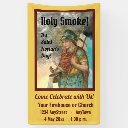 聖フロリアンとバケツ（煙； M 019） 横断幕 (縦)