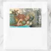 聖フロリアンとバケツ（煙； M 019） 長方形シール (バッグ)