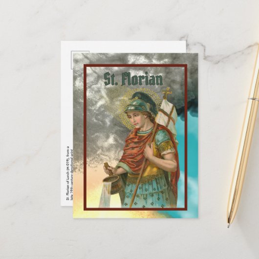 聖フロリアン(桶を持つ煙;M 019) ポストカード (正面/裏面インサイチュ)