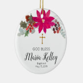 聖フローラパーソナライズされたガールバプテスマオーナメント セラミックオーナメント (右)