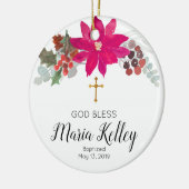 聖フローラパーソナライズされたガールバプテスマオーナメント セラミックオーナメント (左)