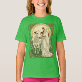 聖ブリギッドと白い牛 Tシャツ