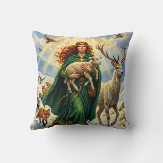 聖ブリギッド 春の女神 森の動物 インボルク クッション (裏面)
